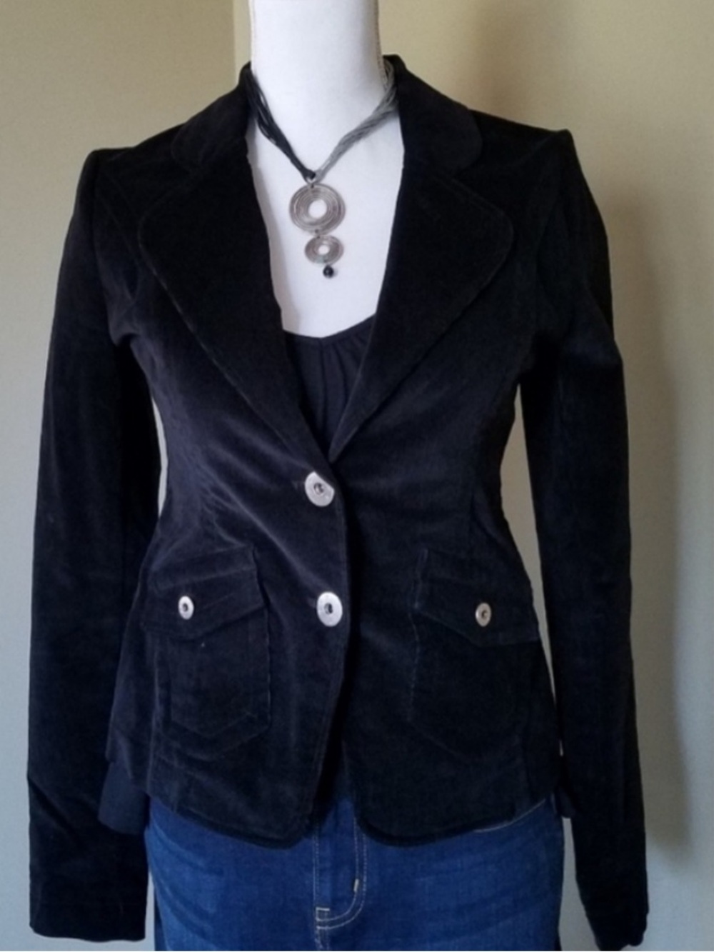 Terranova Black Corduroy Jacket from Italy